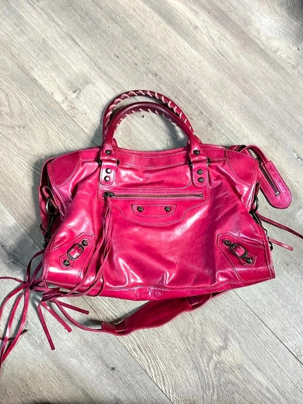 Balenciaga Classic City Bag Leather Satchel in Pink
